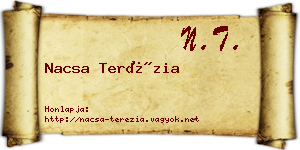 Nacsa Terézia névjegykártya